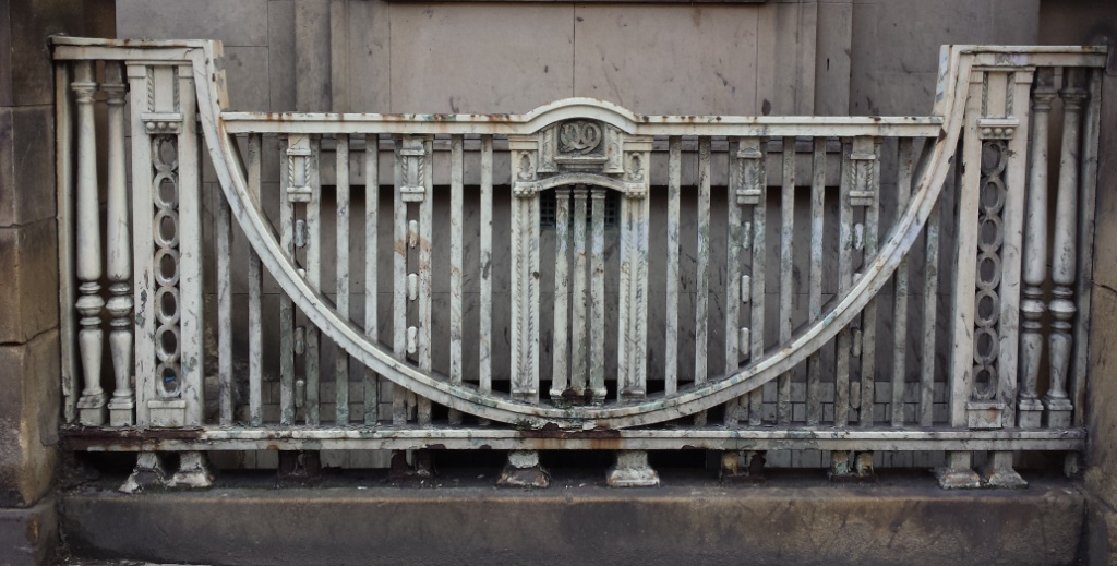 Railings outside the old central Post Office Sheffield