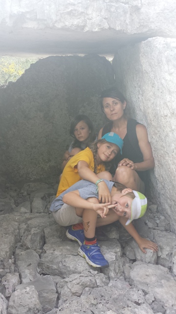 Ella, Lottie, Saskia and Kai in the Upper Dolmen